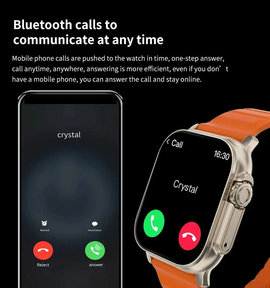 Smart Watch Bluetooth Talk Smartwatch Message Alert Heart Rate Monitor Sports Watch for Android IOS Men Women