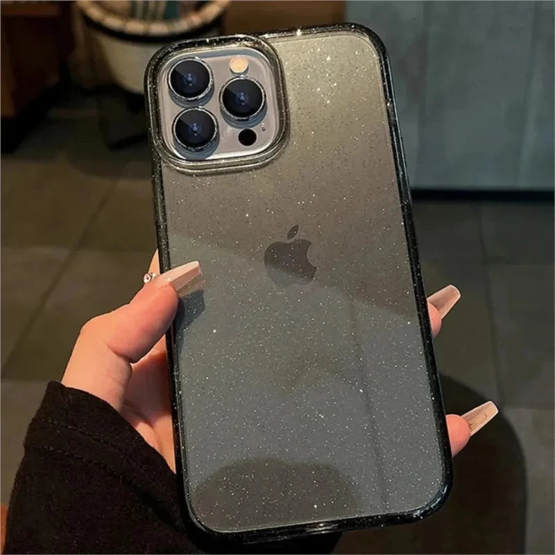 Luxury Bling Glitter Clear Phone Case for Iphone 17 16 15 14 13 12 11 Pro Max X XR XS 7 8 plus Shockproof Transparent Soft Cover